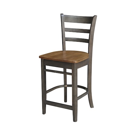 International Concepts Emily CounterHeight Stool, 24" Seat Height, Hickory/Washed Coal S45-6172